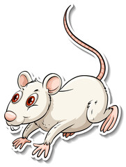 A white rat animal cartoon sticker