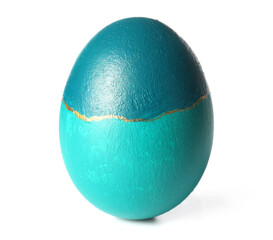 Colorful Easter egg on white background