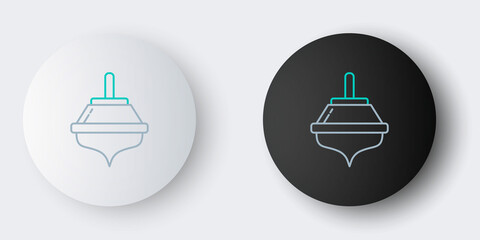 Line Hanukkah dreidel icon isolated on grey background. Colorful outline concept. Vector