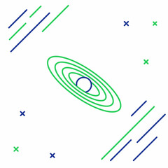 Line Planet icon isolated on white background. Colorful outline concept. Vector