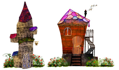 ファンタジーな家のイラスト