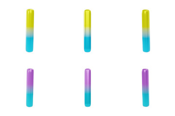 Gradient Letter I on white background. Uppercase and lowercase. 3d render illustration