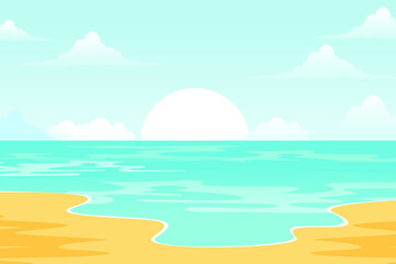Fototapeta na wymiar Hello summer. Summer landscape background.Beach background with sunrise