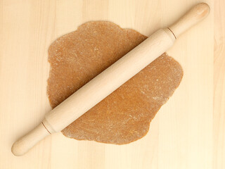 gingerbread dough rolling pin