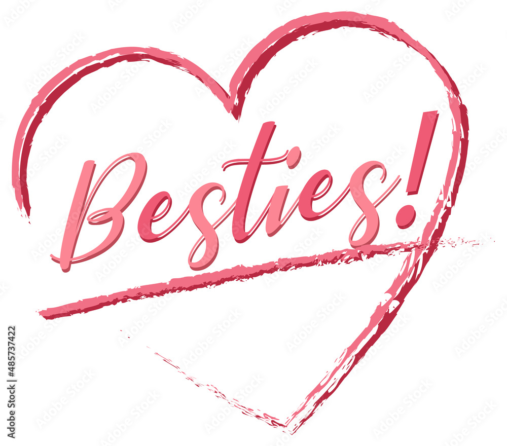 Poster Besties word logo on white background