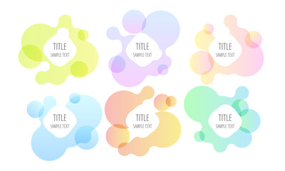 グラデーションの水滴のタイトルあしらい