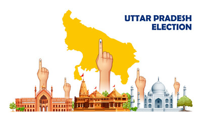 Different people showing voting finger for Uttar Pradesh Legislative Assembly election - 485738271