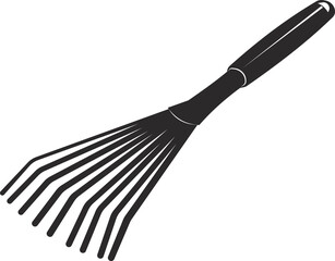 Garden rake for collecting weeds and loosening the soil.