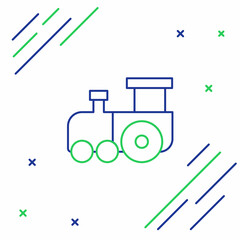 Line Toy train icon isolated on white background. Colorful outline concept. Vector