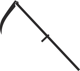 A scythe for mowing grass. Agricultural tools.  Isolated image.