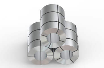industrial steel aluminum cylinders 3d illustration
