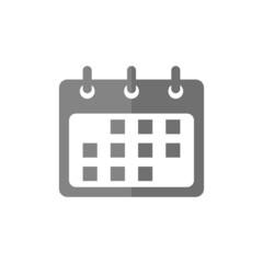 Calendar grey flat vector icon