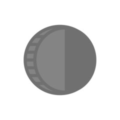 Coin grey flat vector icon