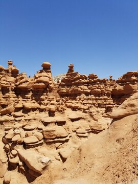 Strange Sandstone and Mud Rock Formations of Goblin Valley Utah
