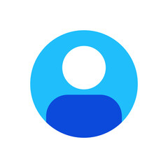 User account profile icon vector graphic illustration in blue
