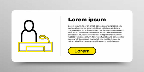 Line Television report icon isolated on white background. TV news. Colorful outline concept. Vector