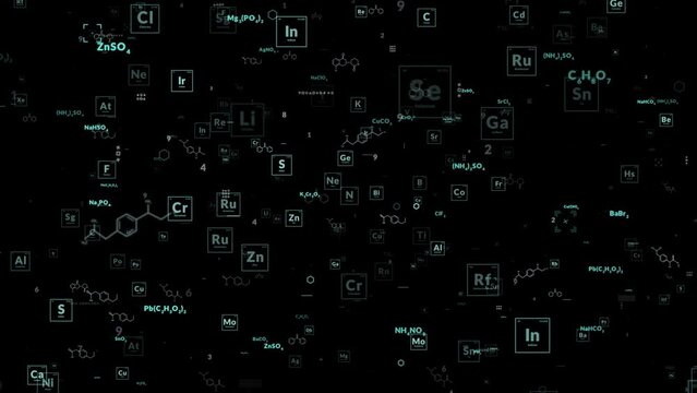 Technical elements on black background 4k footage