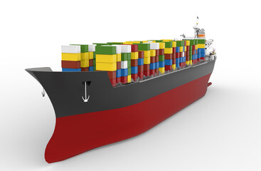 freight ship container isolated 3d illustration