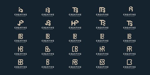 Set of creative monogram logo design