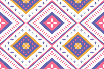 Cute Colorful Aztec pattern. Seamless mosiac.