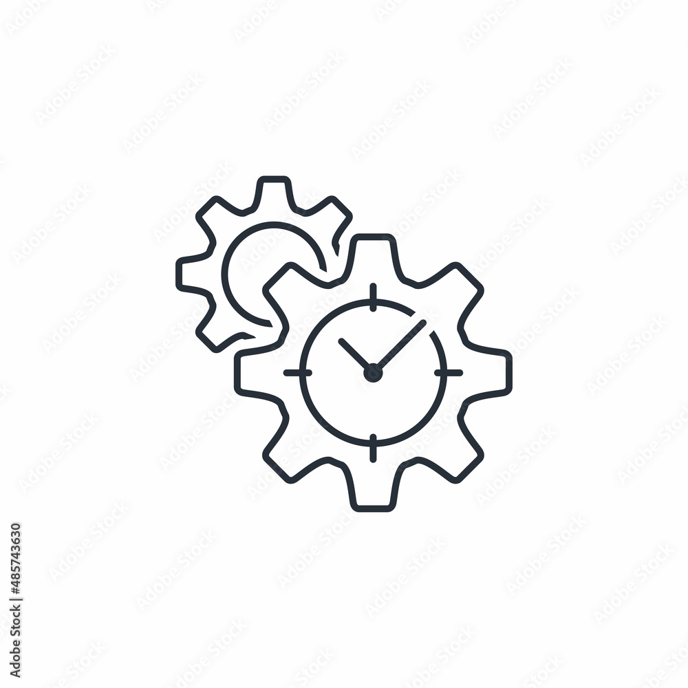 Poster process in time. vector linear icon isolated on white background