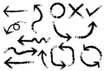 かすれた線の矢印セット