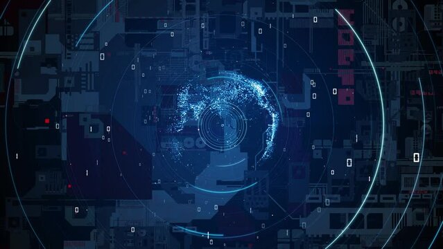 Electronics technology concept. Digital transformation. Abstract background.