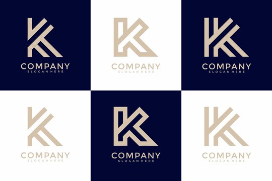 Collection of abstract letter k logo designs