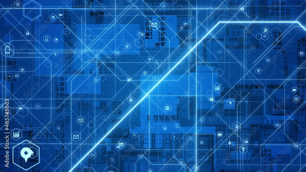 Aufkleber electronics technology concept. digital transformation. abstract background.