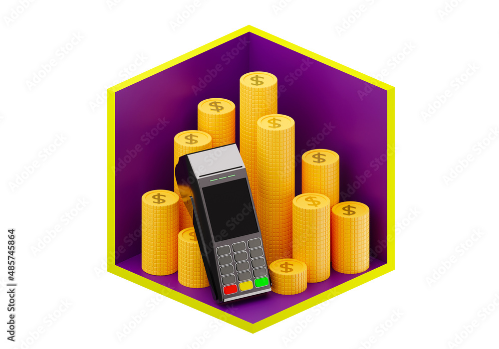 Poster accepting payments concept website. button design for choosing payment method. symbols of cash and c