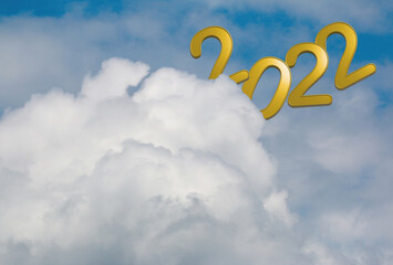 背景素材　雲間から出た2022ロゴ