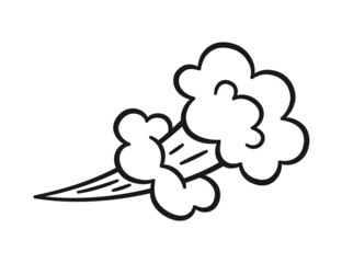 Comic fart cloud. Bad stink balloon. Explosion, angry breath. Cloud of smoke gas in comic style. Funny flatulence symbol. Vector illustration isolated on white background.
