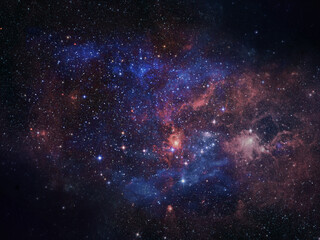 Obraz na płótnie Canvas Space background with galaxies and shiny stars. 3D illustration