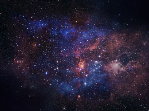 Space background with galaxies and shiny stars. 3D illustration