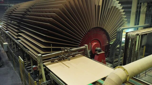 Drying of MDF boards at the woodworking factory