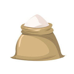 A bag of flour. Cartoon style illustration