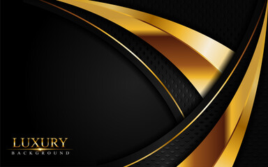 Luxury Black Background and Golden Lines Combination.