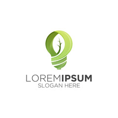 eco-friendly plant lamp gradient logo