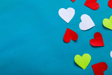 Little heart and Red rose with copy space frame. Valentine day concept.