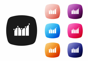 Black Financial growth increase icon isolated on white background. Increasing revenue. Set icons colorful. Vector