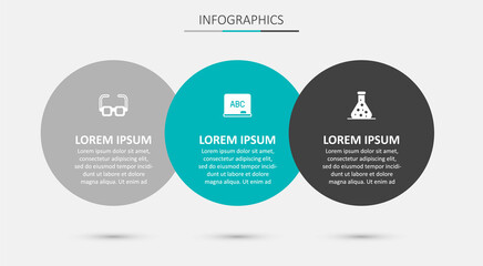 Set Chalkboard, Glasses and Test tube. Business infographic template. Vector