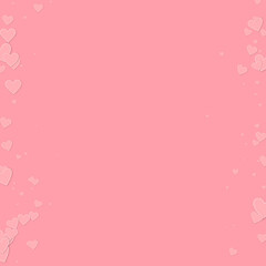 Pink heart love confettis. Valentine's day borders