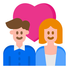 Obraz premium couple flat style icon