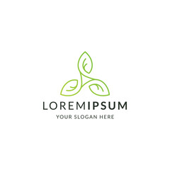 abstract leaf modern simple logo