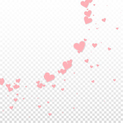 Pink heart love confettis. Valentine's day corner