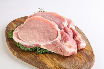 Raw pork loin for coocking