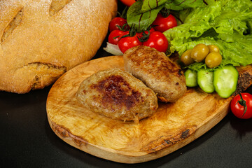 Homemade roasted cutlet minced meat