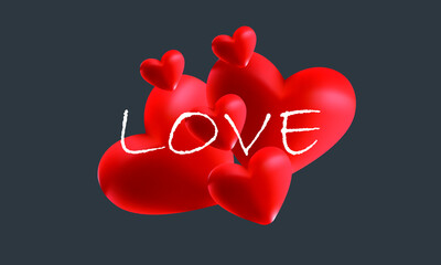love with heart abstract vector logo template