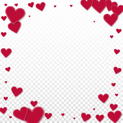 Red heart love confettis. Valentine's day vignette