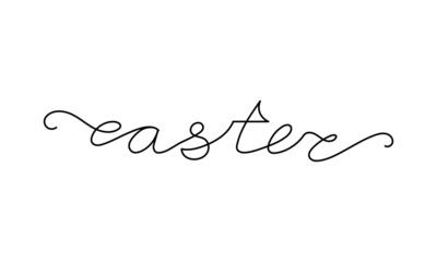 Easter day design. Continuous One Line Easter. Vector illustration for poster, card, banner and other.